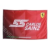 Scuderia Ferrari – Merchandise ufficiale Formula 1 – Bandiera Carlos Sainz – Rosso – Taglia unica
