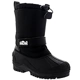 Polar Unisex Bambini Coulisse Chiusura Nylon Neve Pioggia Pelliccia Stivali - BLK37 AYC0154