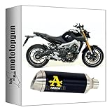 scarico completo omologato open arrow thunder in alluminio nero con fondello in inox compatibile con yamaha mt09 mt-09 2013 2014 2015 2016 2017 2018 2019 2020 mototopgun 71812aon*