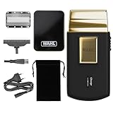 Wahl Travel Shaver Gold Edition Rasoio elettrico cordless e ricaricabile per uomo, ottimo per i viaggi, per tagliare capelli e barba, compatto e portatile