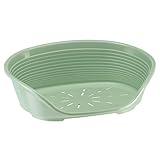 Ferplast Cuccia per Cani e Gatti Cuccia per Cani taglia piccola 100% plastica riciclata Lettino per Cani lavabile traspirante e antiscivolo Siesta Deluxe, 61,5 x 45 x 21,5 cm., Verde