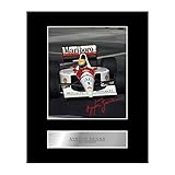 Stampa fotografica autografata di Ayrton Senna McLaren #1 F1