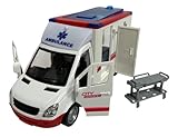 Ambulanza Giocattolo con Luci Suoni Sirene Porte e Tetto Apribili Movimento Frizione Ambulanza Grande Scala 1:16 cm 26 Pronto Soccorso con Luce Suoni Barella Estraibile Ambulanze Bambini con Luci Led