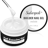 Sularpek Gel costruttore per unghie, 15 ml, gel costruttore per unghie, senza HEMA e TPO, gel costruttore per unghie per estensioni delle unghie, riparazione, rinforzo, design per nail art (bianco