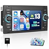 SIXWIN 1+32G Android 13 Autoradio per Ford C-Max/Galaxy/Connect/Fiesta/S-Max con Bluetooth,7 Pollici HD TouchScreen Schermo Navigatore con Mirror Link WiFi RDS FM USB Bluetooth Comandi al Volante