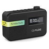 Pure Elan One2 Radio Portatile DAB+/FM con Bluetooth 5.1 (display LCD, 10 tasti di memoria, alimentazione a batteria con 4xAA possibile) Nero Carbone