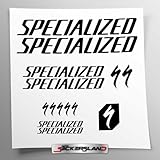 Kit adesivi compatibile con telaio MTB Mountainbike e casco | decals sticker Decalcomanie bici scritte loghi | Stickersland® (Nero Opaco)