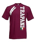 Vestipassioni t-Shirt Trapani Maglietta Ultras Tifosi Anche per Bambini(XL, Amaranto)