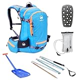 TerraWest Avalanche Kit, Zaino da Sci Con Recco e Paraschiena Rimovibile, Pala Core Plus, Sonda Quick Lock da 240 cm, per Sci di Fondo e Snowboard (Blu)
