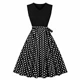 Audrey Hepburn Abito Anni '50 Donna A Pois Abito da Ballo da Cocktail Vintage Senza Maniche Rockabilly da Sposa Festa da Sera Vacanza Bohémien Gonnada Prendisole 2024 Offerte