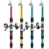 Kit completo canna da pesca telescopica e mulinello per tutte le esigenze di pesca (giallo)