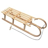 BambiniWelt by Rafael K. Slitta in legno per bambini, slitta da neve con corda di trazione, 120 cm