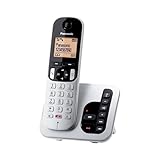 Panasonic KX-TGC260JTS Telefono Cordless Digitale con Segreteria Telefonica Digitale, Unità Base e 1 Ricevitore, ID Chiamante, Blocco Chiamate Indesiderate, Vivavoce, Modalità Eco One Touch, Argento