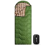 Forceatt Sacco A Pelo Busta, Caldo Leggero e Compatto 3-4 Stagioni Rettangolare Sacchi, per Adulti-Adolescenti, 10℃ ~ 25℃ per Campeggio, Trekking, Campi Estivi, 215cmX80cm.