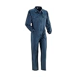 Tuta Blu da Lavoro Uomo Intera 100% Cotone da 250 gr - Tuta Intera Lavorativa Uomo con Tasche - Elastici ai Polsi Cerniera frontale ricoperta - Portametro - Utilizzo industriale ed edilizio - L