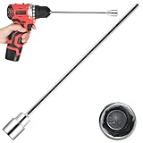 WangLaoWu Manovella per Trapano Elettrico, Estensione di Manovella per Carrello Elevatore di Roulotte, Camper, Veicoli Abitativi, Cavalletti di Sollevamento Auto, Lunghezza 30 cm, Bussole da 19 mm.