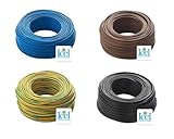 Cavo Icel Elettrico Unipolare Isolante FS17 Matassa per impianti casa aziende edili 4 Matasse da 100 metri 400 metri totale Colore Blu-Nero-Marrone-Giallo/Verde (1,5 mm)
