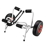 Wiltec Carrello Porta Canoa tavola da Surf Barca Carrellino in Alluminio per Trasporto Pieghevole