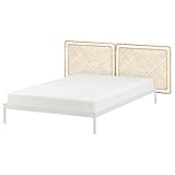 IKEA VEVELSTAD - Struttura letto con 2 testiere, 140 x 200 cm, in rattan, colore: bianco