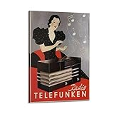 WELTS Poster vintage Radio TELEFUNKEN Quadro decorativo su tela, decorazione da parete e camera da letto, 20 x 30 cm