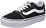 Vans Ward Platform Canvas - Scarpe da Ginnastica Basse Donna, Nero ((Canvas) Black/White 187)