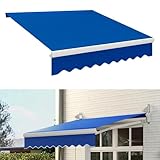 Tenda avvolgibile da esterni, manuale, resistente ai raggi UV, impermeabile, per balcone e terrazza, braccio estensibile disponibile in nero/grigio/blu/marrone 3/4/5/6 m (2,5 x 1,5 m)