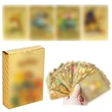 QOCUILC 55 Fogli Carte da gioco d'oro, Carte da gioco collezionabili, Set di carte rare d'oro