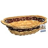 Sicignano | Cesto in Vimini Decorativo, per Regalo, Festività, Pasqua, Natale, con Accessori Opzionali per Confezione (Miele, cm.46x34x13h - Ovale)