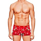 Toocool - Boxer Uomo Rosso Slip Intimo Elasticizzato Babbo Natale Cotone Nuovo F-1168 [XXL,Fantasia 1]