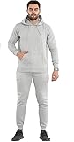 NY Deluxe Edition Tuta da uomo con cappuccio e pantaloni da jogging, Grigio, XL