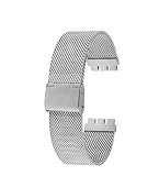 AJASMKLX Misura for Milano cinturino for orologio in metallo adatto for SWATCH YCS YAS YGS IRONY cinturino in acciaio inossidabile 17mm 19mm 20mm braccialetto traspirante for uomo donna(Silver,19mm)
