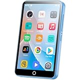 Lettore MP3 con Bluetooth e WiFi, Oilsky 80GB Mp3 Mp4 Musicale Lettore, Lettore Schermo Tattile da 4 pollici 1080P, MP3 Android Spotify Portatile (Blu)