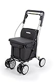 Carlett - Lett800 Comfort Move | Carrello spesa| Carrello 4 Ruote Pieghevole | Prodotto medico approvato di classe I | Borsa rimovibile 29 l/15 kg | Carrello Sedia| Vassoio Porta Oggetti | Nero