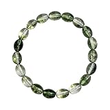 Moldavite naturale naturale 8mm rondelle lisce 7 pollici semi- gemme perline braccialetti per uomo donna cristallo elasticizzato perline braccialetto unisex FgY854, 12x9cm, Pietra