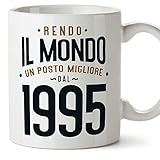 Mugffins Tazza 1995 Compleanno - In italiano - Rendo il Mondo un Posto Migliore - 350 ml - Regalo Originale e Divertente
