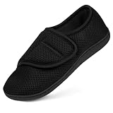 HOTUT Pantofola Uomo Elasticizzata con Strappo, Pantofole Uomo Estive Ciabatte da Anziani, Pantofole Casa con Strappo per Anziani, Diabetici e Piedi Delicati - M