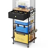 Supporto per canna da pesca per garage può contenere fino a 10 canne, supporto girevole a 360 gradi, carrello portaoggetti per attrezzatura da pesca, regali per uomo e donna