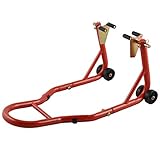 Cavalletto Moto Anteriore Alza Solleva Regolabile 4 Ruote Rosso Universale