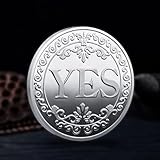 Sì No Monete da Sfida, Badge Commemorativo in Metallo, Distintivo Decisionale, Moneta da Collezione per Sfide, Argento (Stile 1)