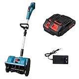 Pala Da Neve Senza Spazzole Da 12 Pollici, Pala Da Neve a Batteria con Piastra Direzionale e Impugnatura Anteriore Regolabile, Turbina Da Neve a Batteria per La Rimozione Della Neve(Two Batteries)