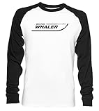 Best Awesome Boston Whaler Design Unisex Maglietta da Baseball A Maniche Lunghe Uomo Donna Bianca Nera