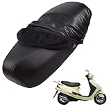 generico pelle copri sella moto Compatibile con Kymco Heroism 150 1995-2003,coprisella moto,copri sella scooter,impermeabili,antipioggia,antipolvere e antisole (black)