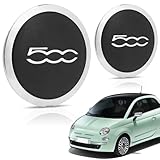 per 500 Copri Ruota Hup Trim, Accessori Di Aggiornamento per Il Lifting Del Copriruota Centrale Esterno Dell auto 68078419ac Sostituzione per 500 (2 PCS Bordo bianco Testo bianco)