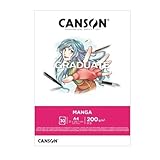 Canson Graduate Manga Blocco Collato A4 30 fogli Liscio 200 g, bianco, C31250P030
