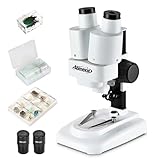 Aomekie Microscopio Stereo 20X & 40X Microscopio per Studenti e Adulti Binoculare Zoom 3D con LED Regalo