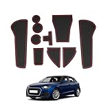 SHAOHAO tappetini Compatibile con Audi A1 GB sportback allstreet s line 2019-2024 2025 Anti-polvere antiscivolo Supporto tazza interno Tappetini in gomma console centrale accessorio Audi A1 Rosso