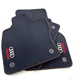 ASC Tappetini Auto Compatibili con Audi A3 8V Sportback 2013-2024, Velluto Grigio Scuro, 2 Loghi Ricamati