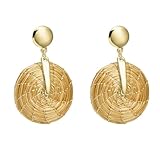 VERA NAVARRO - Orecchini Mandala in Oro Vegetale - Ø 20 mm - Cerchi Dorati - 100% Fatto a Mano Naturale - Bigiotteria Artigianale