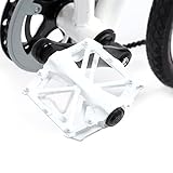 Pedali in alluminio resistente, antiscivolo, piattaforma piatta, per MTB, 3 colori vivaci, 1 paio (bianco)