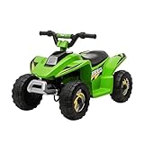 HOMCOM Quad Elettrico per Bambini da 18-36 Mesi con Batteria Ricaricabile 6V, Velocità 2.8-4.6km/h e Marcia Avanti e Indietro, 72x40x45.5 cm, Verde
